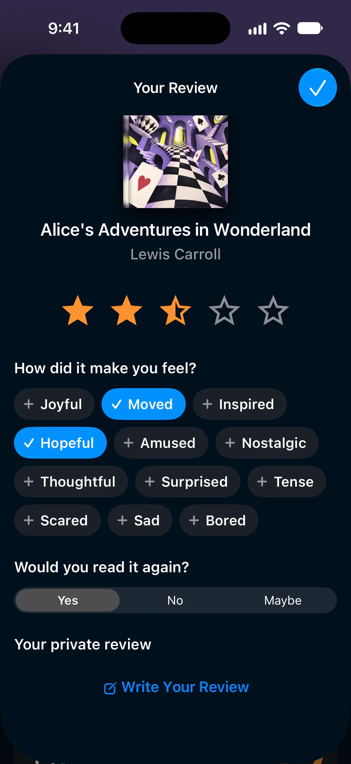 Save your private reviews.