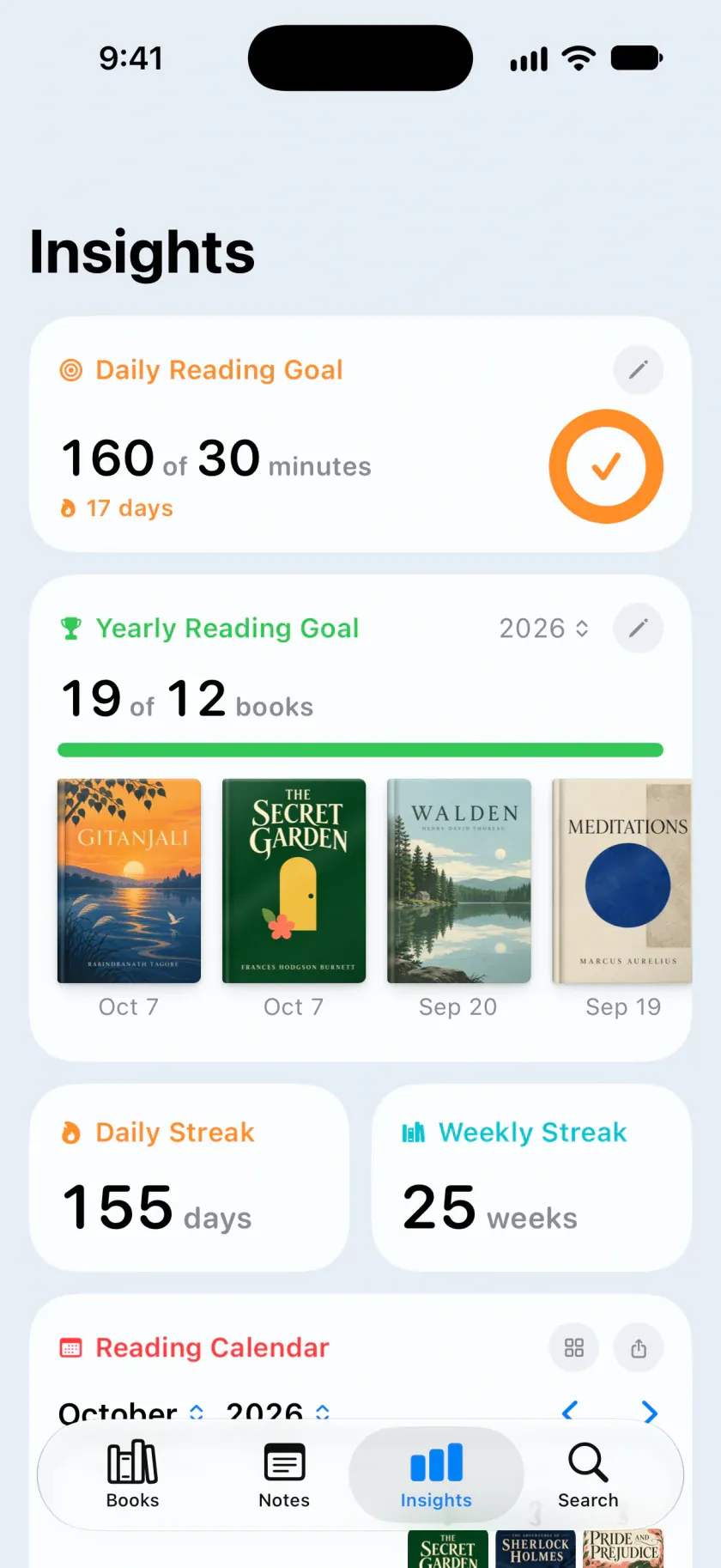 Bookrise app: Track your progress