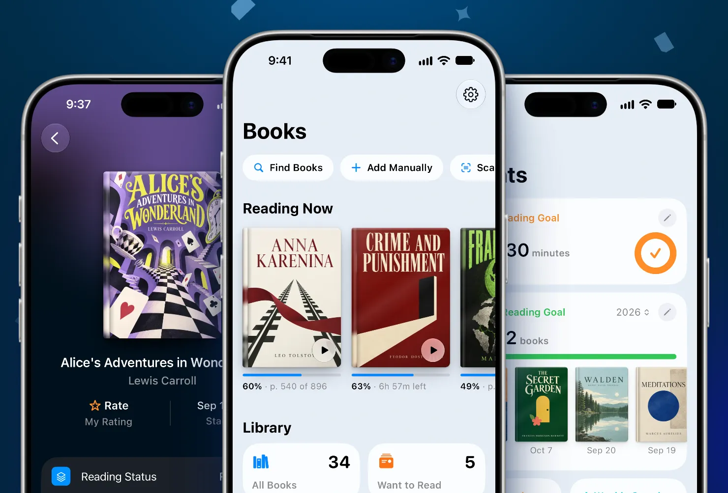 The Bookrise library in the new design