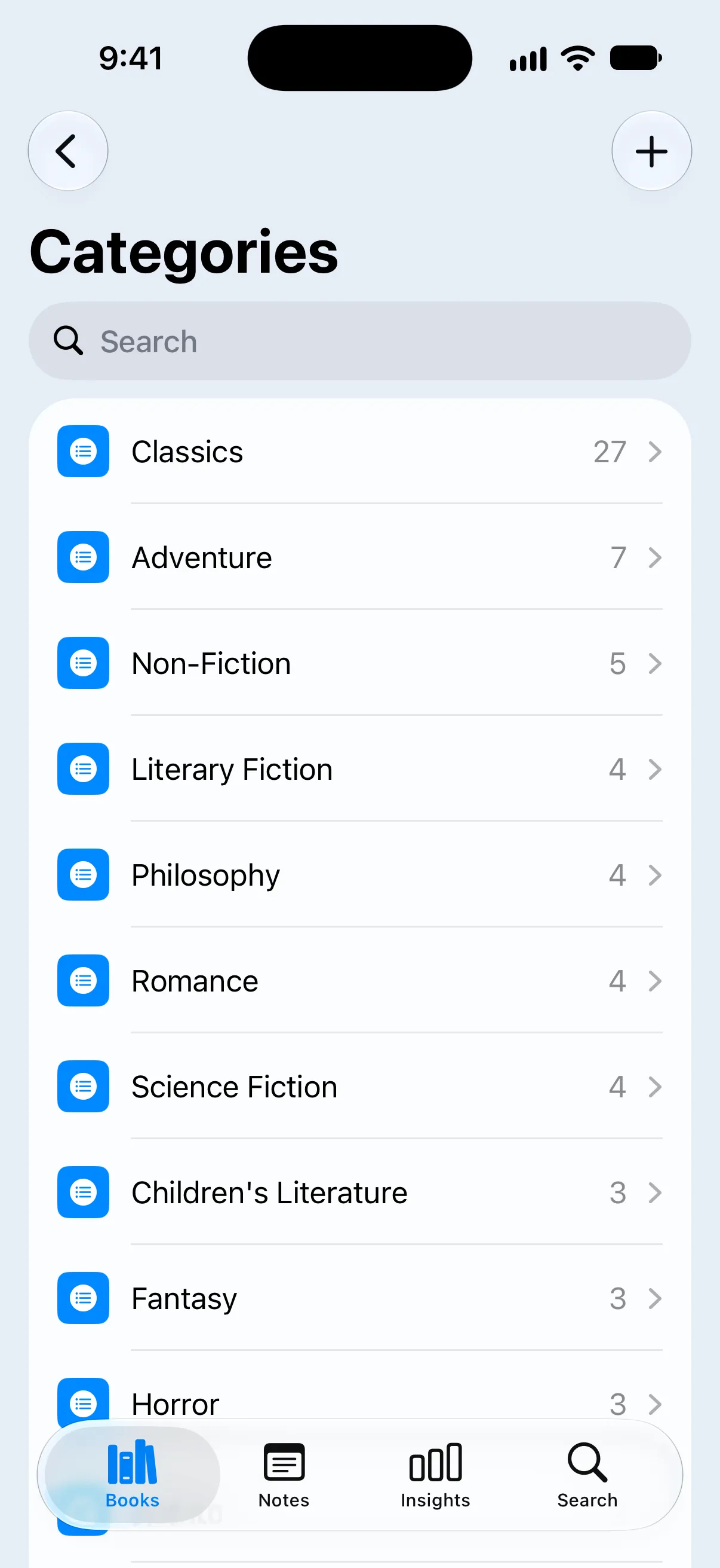Library organization: Categories