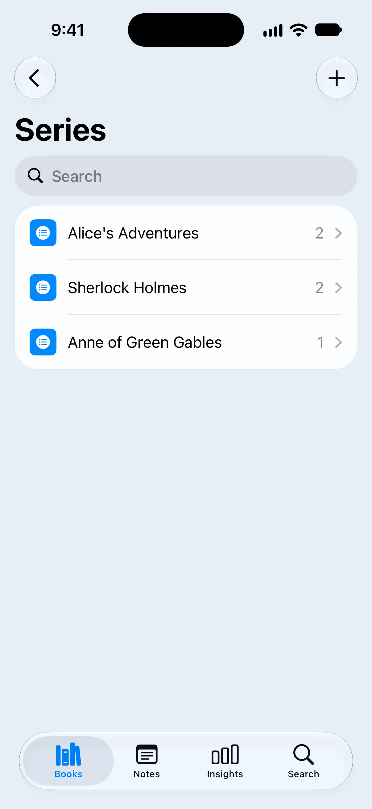 Series and collections: Keep a series together or group books by topic, mood or any theme you like.