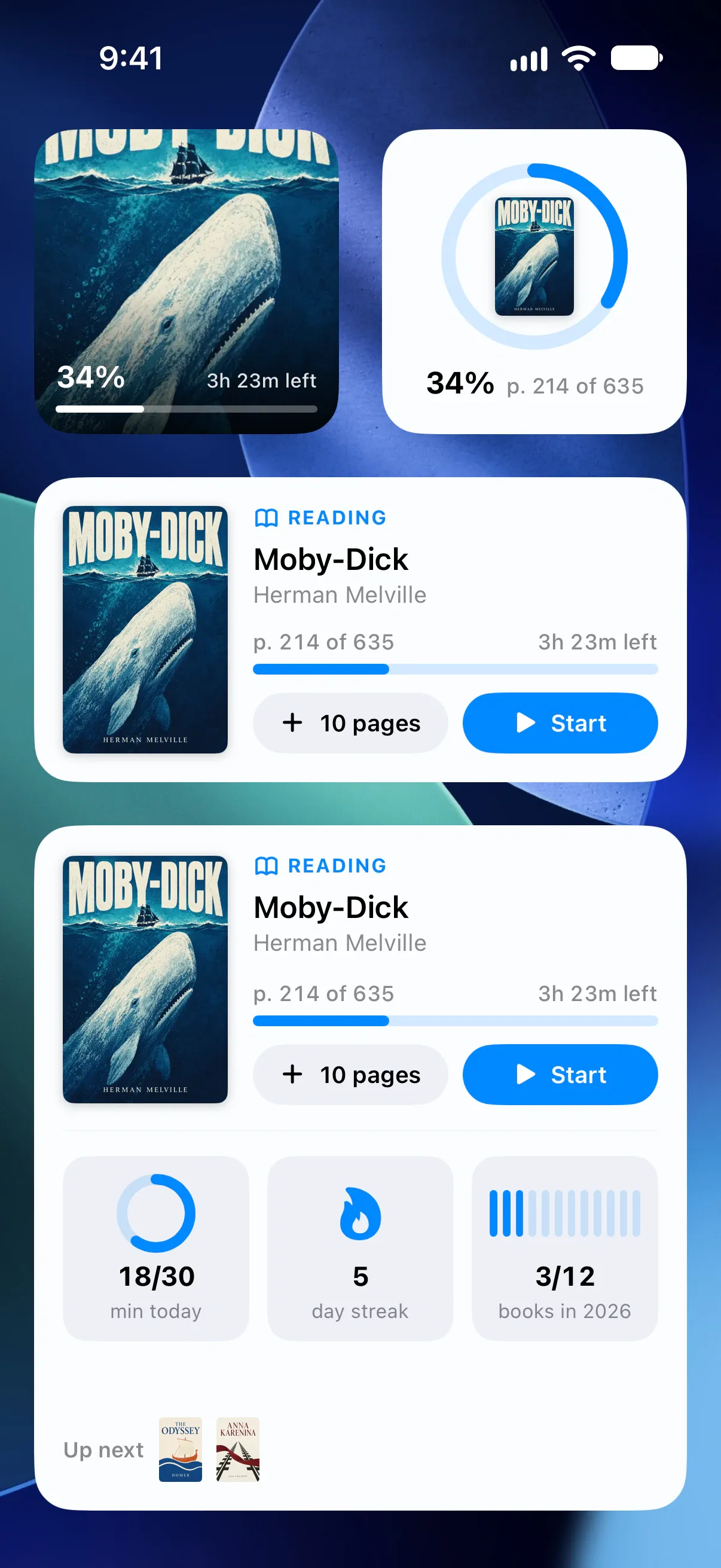 Widgets: Keep your current book, goals and notes on your Home Screen.
